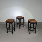 3 X Oak Construction Stools 1960s thumbnail 28