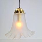 Vintage Peill & Putzler Hanglamp Glas Messing Regency '60 thumbnail 2