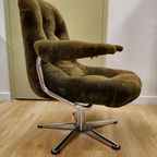 Vintage Tv Stoeltje Draaifauteuil Fauteuil Stoel Chrome thumbnail 3