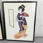 Billiau - 2 Geisha Tekeningen - 1965 thumbnail 5