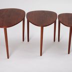 Set Of Three Nesting Tables By Beder Trædrejeri, Denmark 1960s thumbnail 12