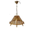 Vintage Bamboe Hanglamp Met Decoratief Glas Uit De Jaren 70 thumbnail 8