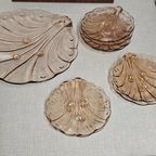 Art Deco Schalenset Roze Persglas (9 Delig) thumbnail 5