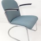 Gispen Fauteuil Model 413 Nieuw Gestoffeerd Grape Blauw thumbnail 4