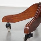 Tijdloze Zeer Donkerblauwe/ Zwarte Rundleren Chesterfield Bureaustoel Op Wieltjes thumbnail 10