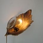 Vintage Jaren 70 Wandlamp In Blad Vorm Regency thumbnail 7