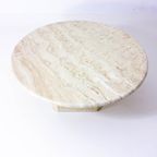 Round Travertine Coffee Table With Wavy Pattern thumbnail 7