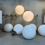 11x Art Deco Xl Hanglampen – Opaline En Messing thumbnail 7