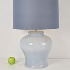 Vintage Jar Tafellamp Keramiek Pastel Blauw France 1980 Lamp thumbnail 8