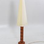 Vintage Teak Vloerlamp Met Grote Kap, Zweden 1950 (417) thumbnail 2