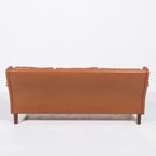 1970’S Danish Modern Cognac Leather Wing Sofa thumbnail 9