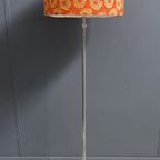 Orange Flowerprint Shade Floor Lamp 1960S thumbnail 4