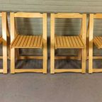 Set Van 4 Vintage Houten Klapstoelen Eetkamerstoelen thumbnail 11