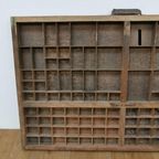 Brocante, Bruine Antieke Houten Letterbak, Wanddecoratie I thumbnail 10