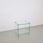 Vintage Bijzettafel Messing Glas Side Table Regency ’70s thumbnail 7