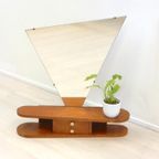 Retro Vintage Spiegel Wandkast Hout Jaren 50 Ladekast thumbnail 8
