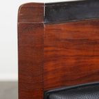 Schuitema Art Deco Design Fauteuil Uit De Decoforma Serie Met Zwart Leer En Hoge Rug thumbnail 15