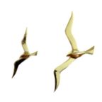 Set Van 2 Grote Messing Meeuwen Wandvogels 35 | 50 Cm thumbnail 4