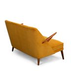 Geherstoffeerde Okergele Deense Design Sofa, 1960s thumbnail 4