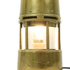 Oude Messing Mijnwerkerslamp Memorabilia Mijn 26cm thumbnail 3