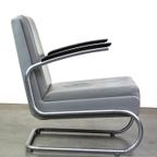 Vintage Grijze Rundleren Bauhaus Design Fauteuil Van Ahrend De Circkel thumbnail 4