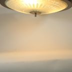 Vintage 70’S Hanging Pendant With Glass Bottom And Metal Brim thumbnail 6