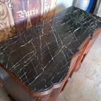 Antiek Dressoir, Wandconsole, Commode Met Marmeren Blad thumbnail 7