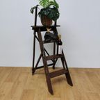 Landelijk Frans Houten Bibliotheek Trapje Plantentafeltje thumbnail 2