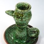 Groene Aardewerken Kandelaar thumbnail 5