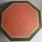 Octagonal Coffee Table In Brass And Faux-Pearl By Rodolfo Dubarry, Marbella 1960S thumbnail 9