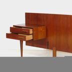 Vintage Mid Century Double Bed Headboard With Nightstands In Teak, 1960s thumbnail 6