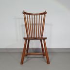 De Ster Geldermalsen Spindle Back Dining Chair 6 X In Solid Oak. With A Small Carved Decoration I thumbnail 17