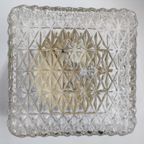Vintage Guro Jaren '70 Plafondlamp Plafonnière Glas Vierkant thumbnail 2