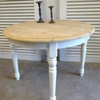 Prachtige Witte Landelijke Ronde Eettafel 110 Cm thumbnail 4