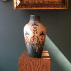 Art Deco Handbeschilderde Aardewerk Vaas, Circa 1925–35 thumbnail 2