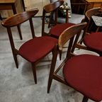 * Set Van 4 Vintage Stoelen Deense Stoelen thumbnail 7