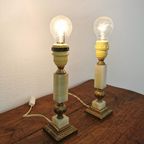 Vintage Tafellamp Nachtlampjes Messing En Marmer Lampen thumbnail 2