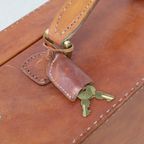 Vintage Luxe Leren Reiskoffer Handgemaakt Italy thumbnail 6