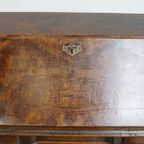 Mooie Grote Antieke Eikenhouten Secretaire/ Ladekast Wortelnotenhout Gefineerd Uit Eind 18e Eeuw thumbnail 12