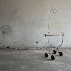 Beautyfull White Patina Iron Serving Trolley 1950’S thumbnail 12