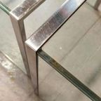 Vintage Glas En Chrome Mimiset Nesting Tables Bijzettafels thumbnail 12