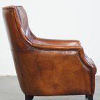 In Correcte Staat Verkerende Tijdloze Schapenleren Fauteuil/armchair Met Prachtige Warme Kleuren thumbnail 5