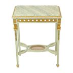 Antieke Vergulde Bijzettafel Console Groen Marmer Louis Xvi thumbnail 5