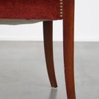 Zeer Charmante Art Deco “wolken” Eetkamer/ Bijzetstoel Met Luxe Rode Bekleding thumbnail 15