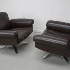 Vintage De Sede Ds-31 Draai Fauteuil In Bruin Leer thumbnail 13