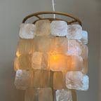 Capiz Schelpen Lamp Hanglamp Parelmoer Schelp Bamboe Frame Wit Bedrading thumbnail 8