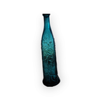 Prachtige Blauwe Glazen Fles Met Zonnebloem Empoli? thumbnail 3