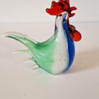 Vintage Glazen Haan Mondgeblazen Glaswerk Beeldje thumbnail 2