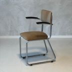 Ahrend Eetkamerstoel Vintage Sledestoel Buisframestoel Beige thumbnail 3