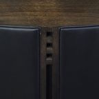 Zeer Statige Zwarte Rundleren Design Fauteuil/armchair Van Giorgetti Met Een Uitmuntend Zitcomfor thumbnail 14